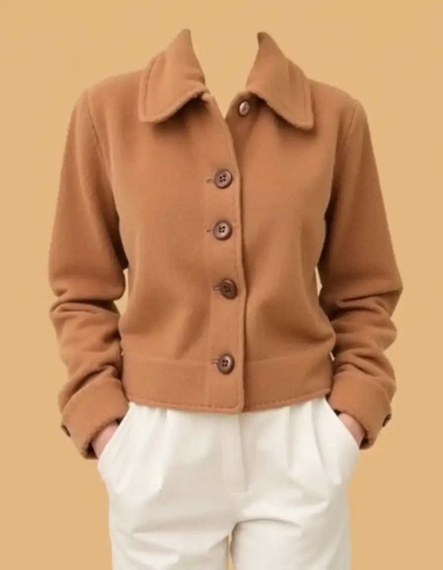 Veste boutonnée en simili cuir femme style tailleur