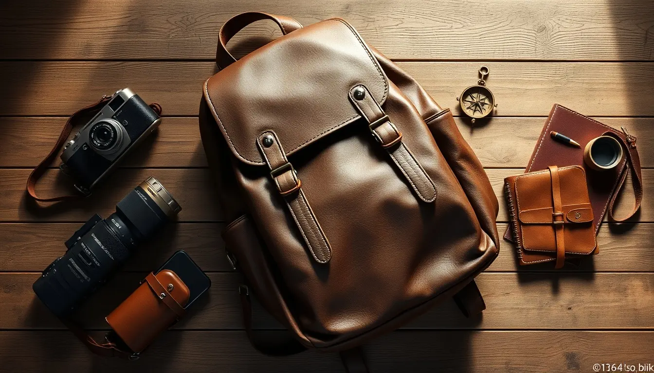 Sac à dos en cuir homme de qualité supérieure avec grain naturel et patine élégante
