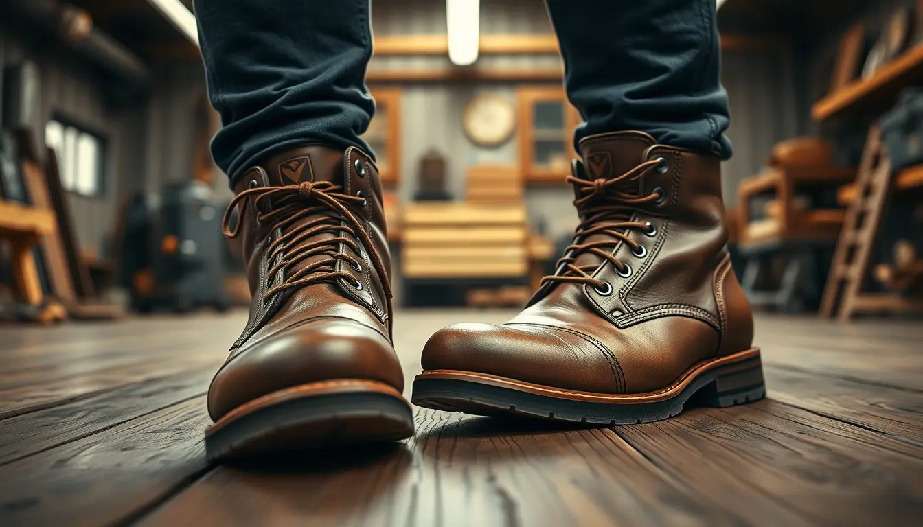 Bottes homme cuir de haute qualité montrant le grain naturel et la patine du cuir